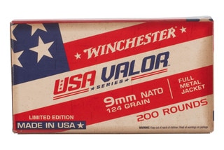 Winchester USA Valor 9mm 124gr FMJ Ammo - Box of 200